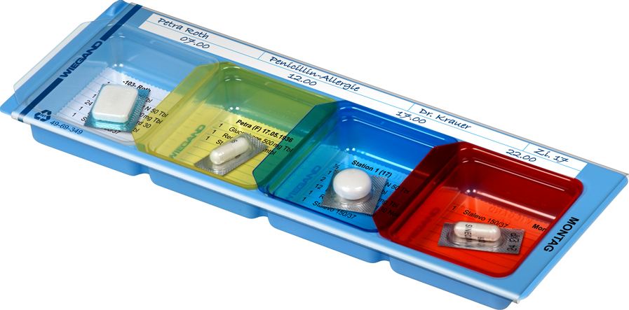 Dispensador Wiegand con 1 compartimento y tapa