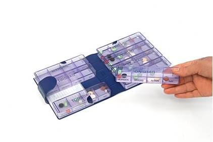 Pastillero - Estuche plástico azul semanal Kibodan Medimax Luxe